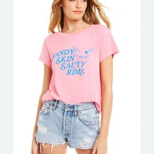 WILDFOX Graphic Tee Sandy Skin Salty Rims Size Medium
